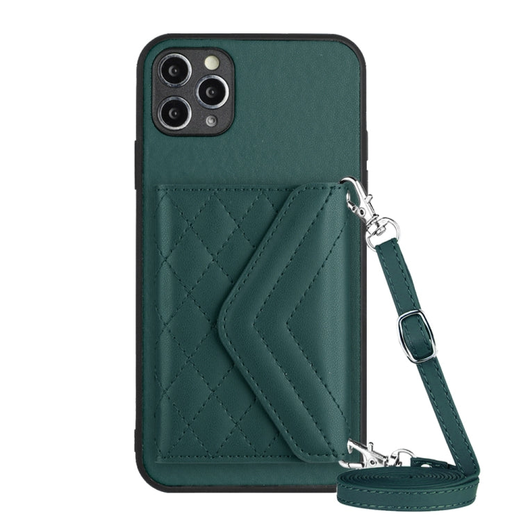เคสโทรศัพท์แบบกระเป๋าใส่บัตรลายข้าวหลามตัดพร้อมสายคล้องยาวและ RFID สำหรับ iPhone 12 mini, สำหรับ iPhone 11 Pro Max, สำหรับ iPhone 11, สำหรับ iPhone 11 Pro, สำหรับ iPhone XS / X, สำหรับ iPhone XR, สำหรับ iPhone XS Max, สำหรับ iPhone 8 Plus / 7 Plus
