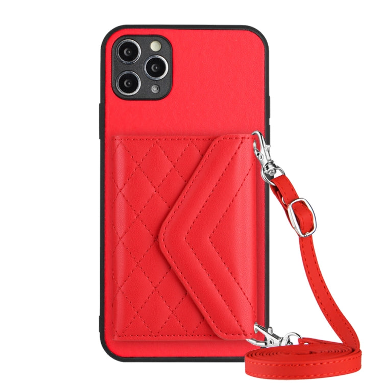 เคสโทรศัพท์แบบกระเป๋าใส่บัตรลายข้าวหลามตัดพร้อมสายคล้องยาวและ RFID สำหรับ iPhone 12 mini, สำหรับ iPhone 11 Pro Max, สำหรับ iPhone 11, สำหรับ iPhone 11 Pro, สำหรับ iPhone XS / X, สำหรับ iPhone XR, สำหรับ iPhone XS Max, สำหรับ iPhone 8 Plus / 7 Plus