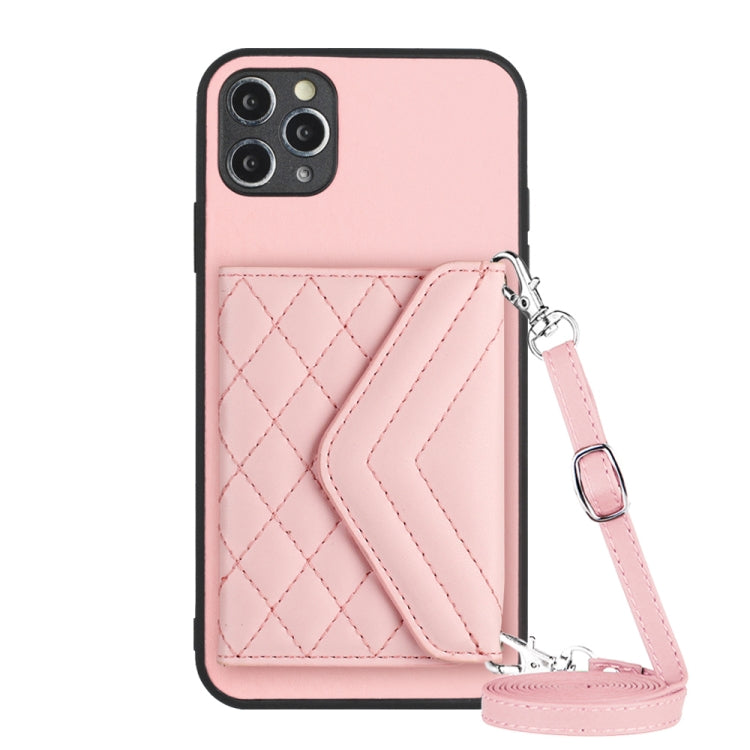 เคสโทรศัพท์แบบกระเป๋าใส่บัตรลายข้าวหลามตัดพร้อมสายคล้องยาวและ RFID สำหรับ iPhone 12 mini, สำหรับ iPhone 11 Pro Max, สำหรับ iPhone 11, สำหรับ iPhone 11 Pro, สำหรับ iPhone XS / X, สำหรับ iPhone XR, สำหรับ iPhone XS Max, สำหรับ iPhone 8 Plus / 7 Plus