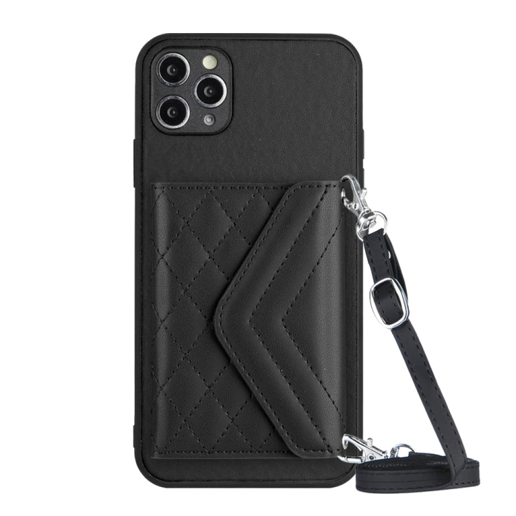เคสโทรศัพท์แบบกระเป๋าใส่บัตรลายข้าวหลามตัดพร้อมสายคล้องยาวและ RFID สำหรับ iPhone 12 mini, สำหรับ iPhone 11 Pro Max, สำหรับ iPhone 11, สำหรับ iPhone 11 Pro, สำหรับ iPhone XS / X, สำหรับ iPhone XR, สำหรับ iPhone XS Max, สำหรับ iPhone 8 Plus / 7 Plus