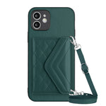 เคสโทรศัพท์แบบกระเป๋าใส่บัตรลายข้าวหลามตัดพร้อมสายคล้องยาวและ RFID สำหรับ iPhone SE 2022 / SE 2020, สำหรับ iPhone 13 Pro Max, สำหรับ iPhone 13 Pro, สำหรับ iPhone 13, สำหรับ iPhone 13 mini, สำหรับ iPhone 12, สำหรับ iPhone 12 Pro Max, สำหรับ iPhone 12 Pro