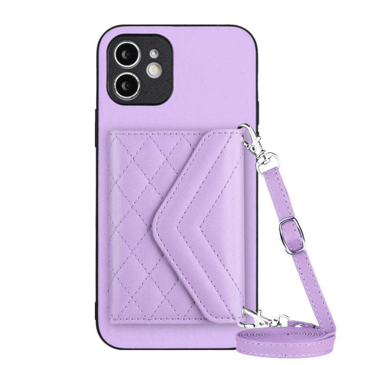 เคสโทรศัพท์แบบกระเป๋าใส่บัตรลายข้าวหลามตัดพร้อมสายคล้องยาวและ RFID สำหรับ iPhone SE 2022 / SE 2020, สำหรับ iPhone 13 Pro Max, สำหรับ iPhone 13 Pro, สำหรับ iPhone 13, สำหรับ iPhone 13 mini, สำหรับ iPhone 12, สำหรับ iPhone 12 Pro Max, สำหรับ iPhone 12 Pro