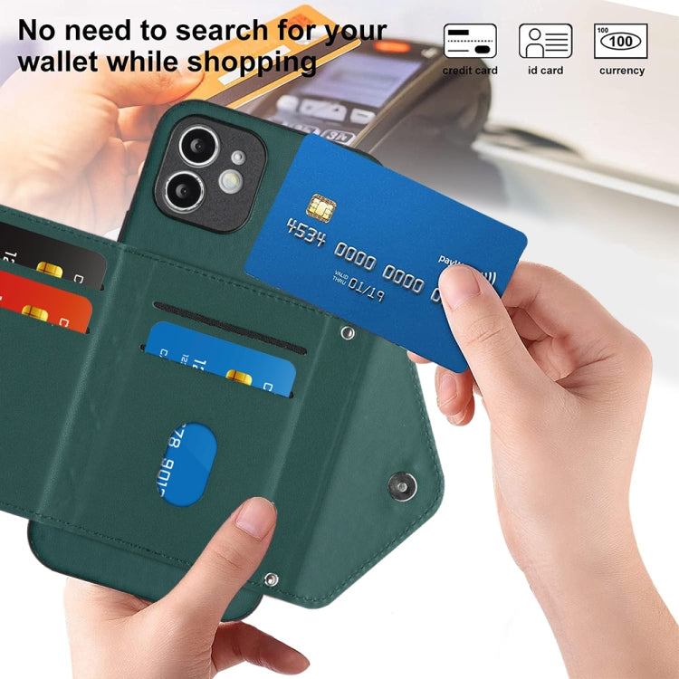 เคสโทรศัพท์แบบกระเป๋าใส่บัตรลายข้าวหลามตัดพร้อมสายคล้องยาวและ RFID สำหรับ iPhone 12 mini, สำหรับ iPhone 11 Pro Max, สำหรับ iPhone 11, สำหรับ iPhone 11 Pro, สำหรับ iPhone XS / X, สำหรับ iPhone XR, สำหรับ iPhone XS Max, สำหรับ iPhone 8 Plus / 7 Plus