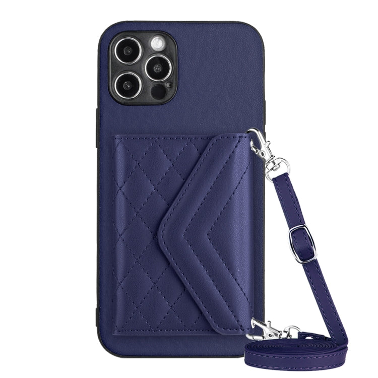 เคสโทรศัพท์แบบกระเป๋าใส่บัตรลายข้าวหลามตัดพร้อมสายคล้องยาวและ RFID สำหรับ iPhone SE 2022 / SE 2020, สำหรับ iPhone 13 Pro Max, สำหรับ iPhone 13 Pro, สำหรับ iPhone 13, สำหรับ iPhone 13 mini, สำหรับ iPhone 12, สำหรับ iPhone 12 Pro Max, สำหรับ iPhone 12 Pro