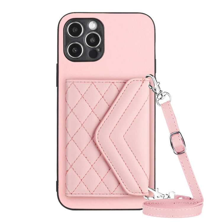 เคสโทรศัพท์แบบกระเป๋าใส่บัตรลายข้าวหลามตัดพร้อมสายคล้องยาวและ RFID สำหรับ iPhone SE 2022 / SE 2020, สำหรับ iPhone 13 Pro Max, สำหรับ iPhone 13 Pro, สำหรับ iPhone 13, สำหรับ iPhone 13 mini, สำหรับ iPhone 12, สำหรับ iPhone 12 Pro Max, สำหรับ iPhone 12 Pro