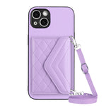 เคสโทรศัพท์แบบกระเป๋าใส่บัตรลายข้าวหลามตัดพร้อมสายคล้องยาวและ RFID สำหรับ iPhone SE 2022 / SE 2020, สำหรับ iPhone 13 Pro Max, สำหรับ iPhone 13 Pro, สำหรับ iPhone 13, สำหรับ iPhone 13 mini, สำหรับ iPhone 12, สำหรับ iPhone 12 Pro Max, สำหรับ iPhone 12 Pro