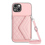 เคสโทรศัพท์แบบกระเป๋าใส่บัตรลายข้าวหลามตัดพร้อมสายคล้องยาวและ RFID สำหรับ iPhone SE 2022 / SE 2020, สำหรับ iPhone 13 Pro Max, สำหรับ iPhone 13 Pro, สำหรับ iPhone 13, สำหรับ iPhone 13 mini, สำหรับ iPhone 12, สำหรับ iPhone 12 Pro Max, สำหรับ iPhone 12 Pro