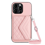 เคสโทรศัพท์แบบกระเป๋าใส่บัตรลายข้าวหลามตัดพร้อมสายคล้องยาวและ RFID สำหรับ iPhone SE 2022 / SE 2020, สำหรับ iPhone 13 Pro Max, สำหรับ iPhone 13 Pro, สำหรับ iPhone 13, สำหรับ iPhone 13 mini, สำหรับ iPhone 12, สำหรับ iPhone 12 Pro Max, สำหรับ iPhone 12 Pro