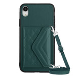 เคสโทรศัพท์แบบกระเป๋าใส่บัตรลายข้าวหลามตัดพร้อมสายคล้องยาวและ RFID สำหรับ iPhone 12 mini, สำหรับ iPhone 11 Pro Max, สำหรับ iPhone 11, สำหรับ iPhone 11 Pro, สำหรับ iPhone XS / X, สำหรับ iPhone XR, สำหรับ iPhone XS Max, สำหรับ iPhone 8 Plus / 7 Plus