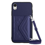 เคสโทรศัพท์แบบกระเป๋าใส่บัตรลายข้าวหลามตัดพร้อมสายคล้องยาวและ RFID สำหรับ iPhone 12 mini, สำหรับ iPhone 11 Pro Max, สำหรับ iPhone 11, สำหรับ iPhone 11 Pro, สำหรับ iPhone XS / X, สำหรับ iPhone XR, สำหรับ iPhone XS Max, สำหรับ iPhone 8 Plus / 7 Plus