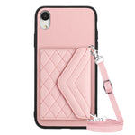 เคสโทรศัพท์แบบกระเป๋าใส่บัตรลายข้าวหลามตัดพร้อมสายคล้องยาวและ RFID สำหรับ iPhone 12 mini, สำหรับ iPhone 11 Pro Max, สำหรับ iPhone 11, สำหรับ iPhone 11 Pro, สำหรับ iPhone XS / X, สำหรับ iPhone XR, สำหรับ iPhone XS Max, สำหรับ iPhone 8 Plus / 7 Plus