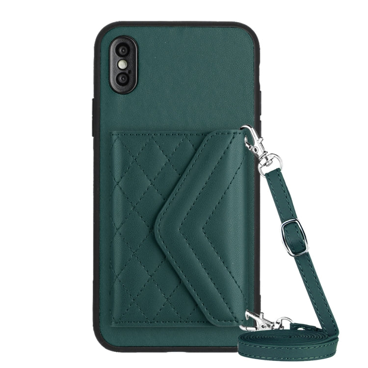 เคสโทรศัพท์แบบกระเป๋าใส่บัตรลายข้าวหลามตัดพร้อมสายคล้องยาวและ RFID สำหรับ iPhone 12 mini, สำหรับ iPhone 11 Pro Max, สำหรับ iPhone 11, สำหรับ iPhone 11 Pro, สำหรับ iPhone XS / X, สำหรับ iPhone XR, สำหรับ iPhone XS Max, สำหรับ iPhone 8 Plus / 7 Plus