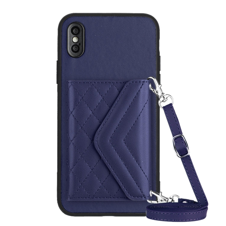เคสโทรศัพท์แบบกระเป๋าใส่บัตรลายข้าวหลามตัดพร้อมสายคล้องยาวและ RFID สำหรับ iPhone 12 mini, สำหรับ iPhone 11 Pro Max, สำหรับ iPhone 11, สำหรับ iPhone 11 Pro, สำหรับ iPhone XS / X, สำหรับ iPhone XR, สำหรับ iPhone XS Max, สำหรับ iPhone 8 Plus / 7 Plus