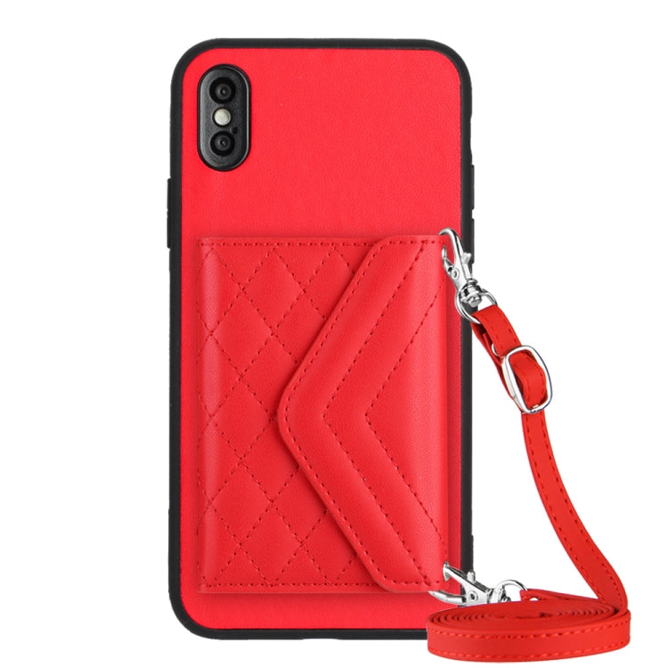 เคสโทรศัพท์แบบกระเป๋าใส่บัตรลายข้าวหลามตัดพร้อมสายคล้องยาวและ RFID สำหรับ iPhone 12 mini, สำหรับ iPhone 11 Pro Max, สำหรับ iPhone 11, สำหรับ iPhone 11 Pro, สำหรับ iPhone XS / X, สำหรับ iPhone XR, สำหรับ iPhone XS Max, สำหรับ iPhone 8 Plus / 7 Plus