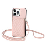 เคสโทรศัพท์แบบกระเป๋าใส่บัตรลายข้าวหลามตัดพร้อมสายคล้องยาวและ RFID สำหรับ iPhone 17 Pro Max, สำหรับ iPhone 17 Pro, สำหรับ iPhone 17, สำหรับ iPhone Air, สำหรับ iPhone 16 Pro Max, สำหรับ iPhone 16 Pro, สำหรับ iPhone 16 Plus, สำหรับ iPhone 16