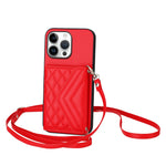 เคสโทรศัพท์แบบกระเป๋าใส่บัตรลายข้าวหลามตัดพร้อมสายคล้องยาวและ RFID สำหรับ iPhone 17 Pro Max, สำหรับ iPhone 17 Pro, สำหรับ iPhone 17, สำหรับ iPhone Air, สำหรับ iPhone 16 Pro Max, สำหรับ iPhone 16 Pro, สำหรับ iPhone 16 Plus, สำหรับ iPhone 16