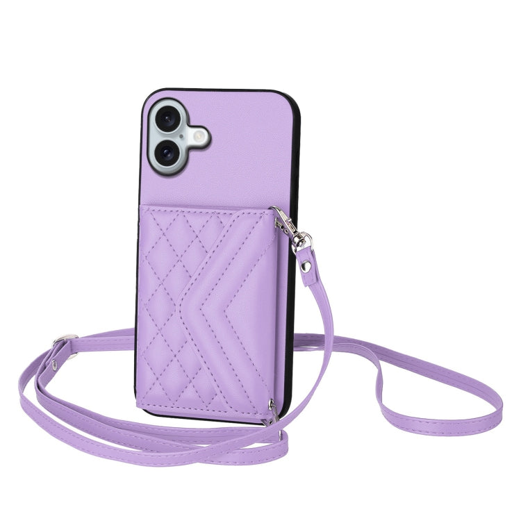 เคสโทรศัพท์แบบกระเป๋าใส่บัตรลายข้าวหลามตัดพร้อมสายคล้องยาวและ RFID สำหรับ iPhone 17 Pro Max, สำหรับ iPhone 17 Pro, สำหรับ iPhone 17, สำหรับ iPhone Air, สำหรับ iPhone 16 Pro Max, สำหรับ iPhone 16 Pro, สำหรับ iPhone 16 Plus, สำหรับ iPhone 16