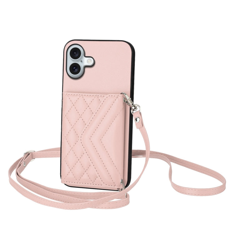 เคสโทรศัพท์แบบกระเป๋าใส่บัตรลายข้าวหลามตัดพร้อมสายคล้องยาวและ RFID สำหรับ iPhone 17 Pro Max, สำหรับ iPhone 17 Pro, สำหรับ iPhone 17, สำหรับ iPhone Air, สำหรับ iPhone 16 Pro Max, สำหรับ iPhone 16 Pro, สำหรับ iPhone 16 Plus, สำหรับ iPhone 16