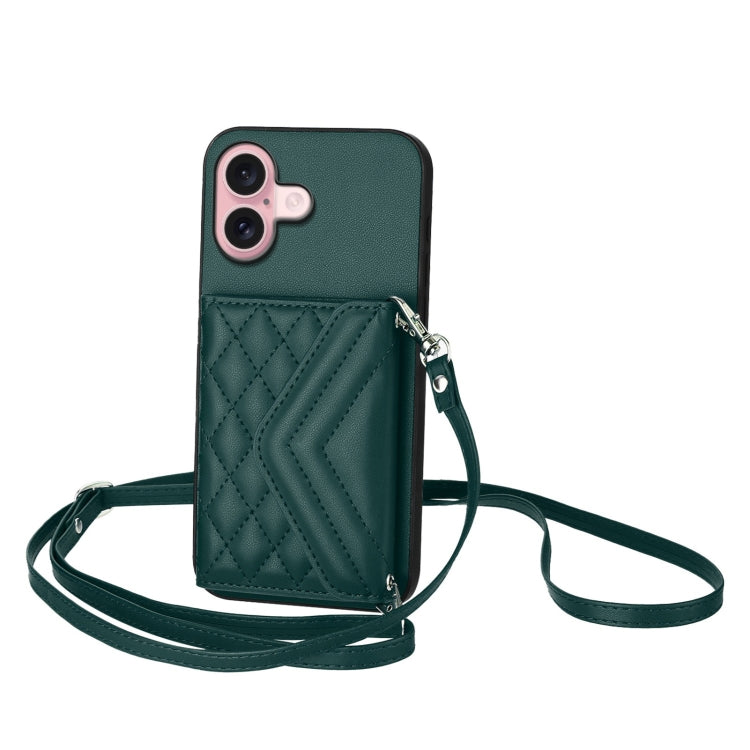 เคสโทรศัพท์แบบกระเป๋าใส่บัตรลายข้าวหลามตัดพร้อมสายคล้องยาวและ RFID สำหรับ iPhone 17 Pro Max, สำหรับ iPhone 17 Pro, สำหรับ iPhone 17, สำหรับ iPhone Air, สำหรับ iPhone 16 Pro Max, สำหรับ iPhone 16 Pro, สำหรับ iPhone 16 Plus, สำหรับ iPhone 16