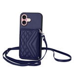 เคสโทรศัพท์แบบกระเป๋าใส่บัตรลายข้าวหลามตัดพร้อมสายคล้องยาวและ RFID สำหรับ iPhone 17 Pro Max, สำหรับ iPhone 17 Pro, สำหรับ iPhone 17, สำหรับ iPhone Air, สำหรับ iPhone 16 Pro Max, สำหรับ iPhone 16 Pro, สำหรับ iPhone 16 Plus, สำหรับ iPhone 16