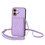 เคสโทรศัพท์แบบกระเป๋าใส่บัตรลายข้าวหลามตัดพร้อมสายคล้องยาวและ RFID สำหรับ iPhone 17 Pro Max, สำหรับ iPhone 17 Pro, สำหรับ iPhone 17, สำหรับ iPhone Air, สำหรับ iPhone 16 Pro Max, สำหรับ iPhone 16 Pro, สำหรับ iPhone 16 Plus, สำหรับ iPhone 16