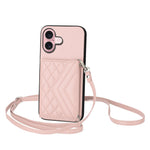 เคสโทรศัพท์แบบกระเป๋าใส่บัตรลายข้าวหลามตัดพร้อมสายคล้องยาวและ RFID สำหรับ iPhone 17 Pro Max, สำหรับ iPhone 17 Pro, สำหรับ iPhone 17, สำหรับ iPhone Air, สำหรับ iPhone 16 Pro Max, สำหรับ iPhone 16 Pro, สำหรับ iPhone 16 Plus, สำหรับ iPhone 16