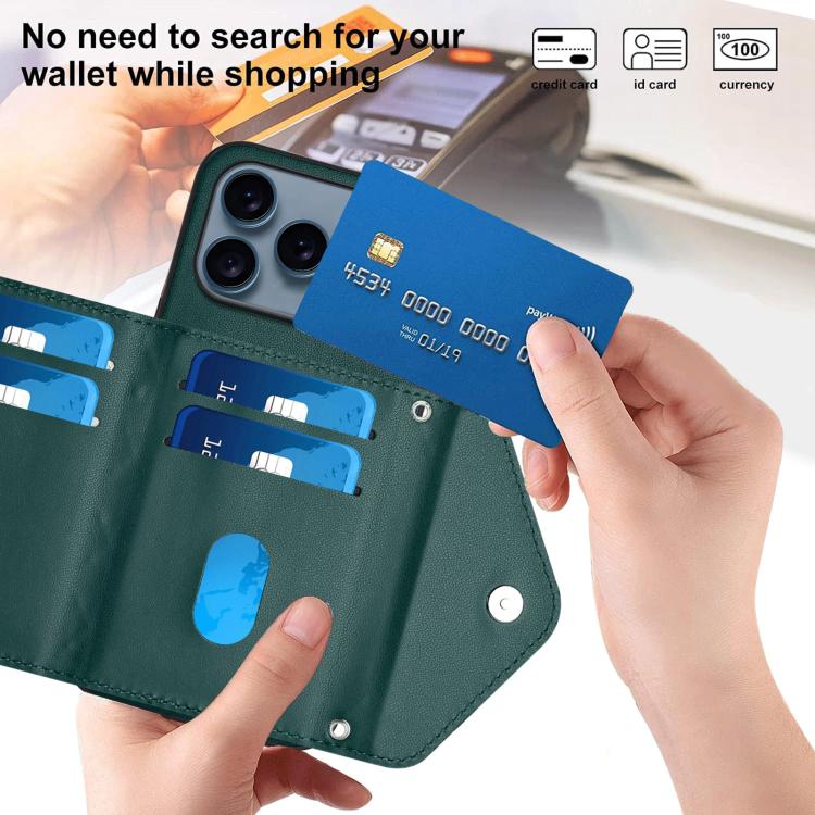 เคสโทรศัพท์แบบกระเป๋าใส่บัตรลายข้าวหลามตัดพร้อมสายคล้องยาวและ RFID สำหรับ iPhone 17 Pro Max, สำหรับ iPhone 17 Pro, สำหรับ iPhone 17, สำหรับ iPhone Air, สำหรับ iPhone 16 Pro Max, สำหรับ iPhone 16 Pro, สำหรับ iPhone 16 Plus, สำหรับ iPhone 16