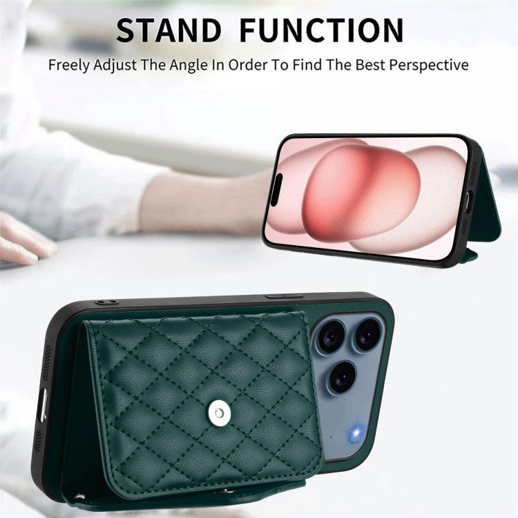 เคสโทรศัพท์แบบกระเป๋าใส่บัตรลายข้าวหลามตัดพร้อมสายคล้องยาวและ RFID สำหรับ iPhone 17 Pro Max, สำหรับ iPhone 17 Pro, สำหรับ iPhone 17, สำหรับ iPhone Air, สำหรับ iPhone 16 Pro Max, สำหรับ iPhone 16 Pro, สำหรับ iPhone 16 Plus, สำหรับ iPhone 16