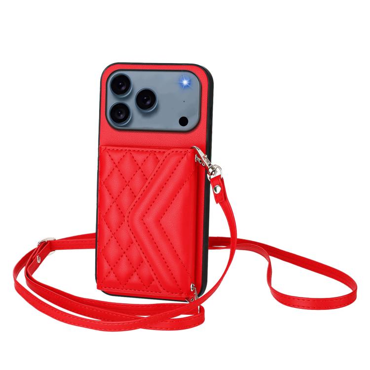 เคสโทรศัพท์แบบกระเป๋าใส่บัตรลายข้าวหลามตัดพร้อมสายคล้องยาวและ RFID สำหรับ iPhone 17 Pro Max, สำหรับ iPhone 17 Pro, สำหรับ iPhone 17, สำหรับ iPhone Air, สำหรับ iPhone 16 Pro Max, สำหรับ iPhone 16 Pro, สำหรับ iPhone 16 Plus, สำหรับ iPhone 16