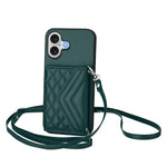 เคสโทรศัพท์แบบกระเป๋าใส่บัตรลายข้าวหลามตัดพร้อมสายคล้องยาวและ RFID สำหรับ iPhone 17 Pro Max, สำหรับ iPhone 17 Pro, สำหรับ iPhone 17, สำหรับ iPhone Air, สำหรับ iPhone 16 Pro Max, สำหรับ iPhone 16 Pro, สำหรับ iPhone 16 Plus, สำหรับ iPhone 16