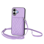 เคสโทรศัพท์แบบกระเป๋าใส่บัตรลายข้าวหลามตัดพร้อมสายคล้องยาวและ RFID สำหรับ iPhone 17 Pro Max, สำหรับ iPhone 17 Pro, สำหรับ iPhone 17, สำหรับ iPhone Air, สำหรับ iPhone 16 Pro Max, สำหรับ iPhone 16 Pro, สำหรับ iPhone 16 Plus, สำหรับ iPhone 16
