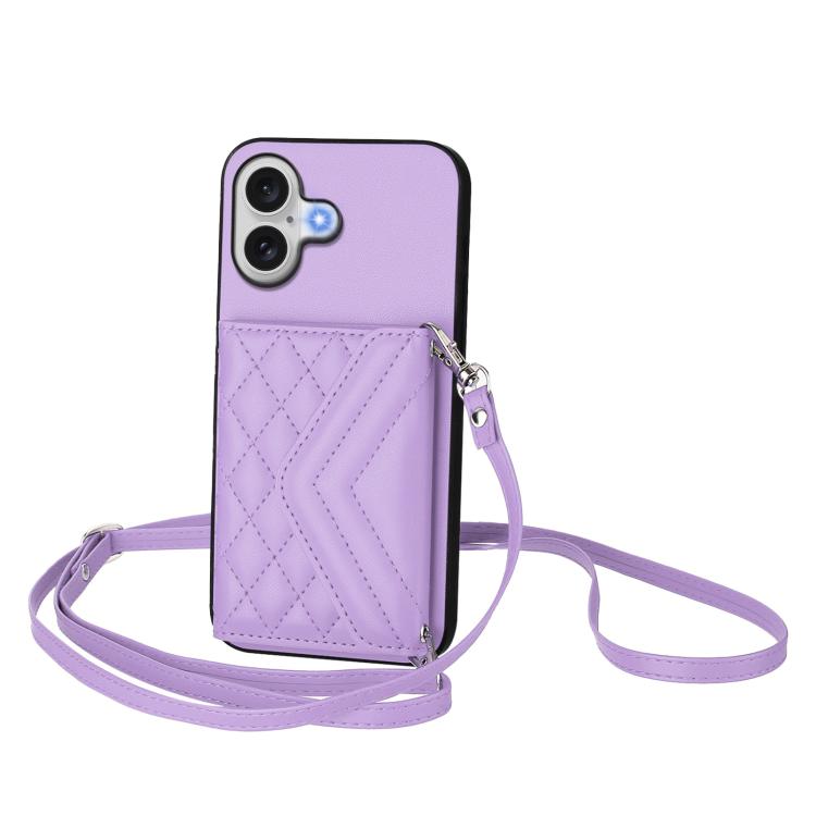 เคสโทรศัพท์แบบกระเป๋าใส่บัตรลายข้าวหลามตัดพร้อมสายคล้องยาวและ RFID สำหรับ iPhone 17 Pro Max, สำหรับ iPhone 17 Pro, สำหรับ iPhone 17, สำหรับ iPhone Air, สำหรับ iPhone 16 Pro Max, สำหรับ iPhone 16 Pro, สำหรับ iPhone 16 Plus, สำหรับ iPhone 16
