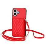 เคสโทรศัพท์แบบกระเป๋าใส่บัตรลายข้าวหลามตัดพร้อมสายคล้องยาวและ RFID สำหรับ iPhone 17 Pro Max, สำหรับ iPhone 17 Pro, สำหรับ iPhone 17, สำหรับ iPhone Air, สำหรับ iPhone 16 Pro Max, สำหรับ iPhone 16 Pro, สำหรับ iPhone 16 Plus, สำหรับ iPhone 16