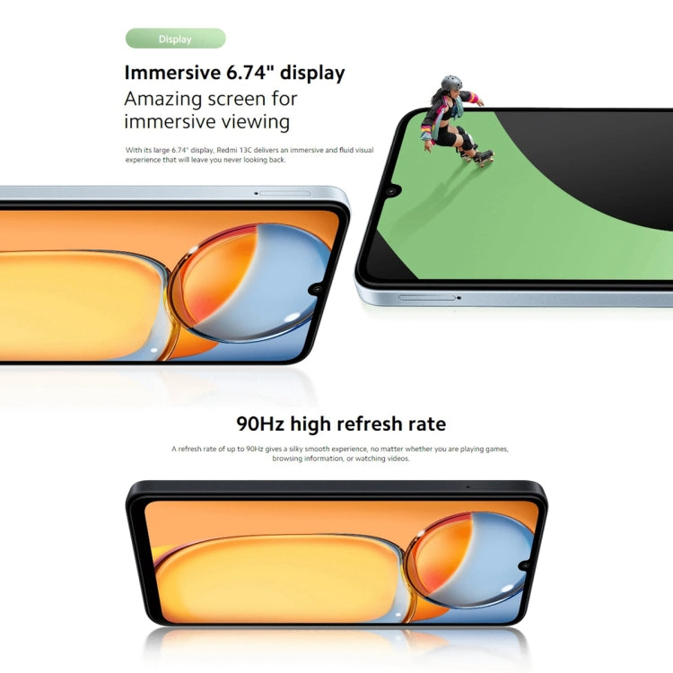 Xiaomi Redmi 13C 5G, 6.74 นิ้ว MIUI 14 MediaTek Dimensity 6100+ Octa Core 2.2GHz, NFC, เครือข่าย: 5G, ไม่รองรับ Google Play, 6GB+128GB