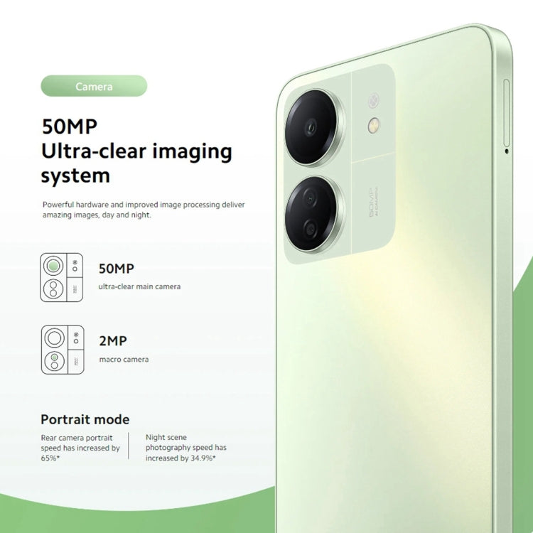 Xiaomi Redmi 13C 5G, 6.74 นิ้ว MIUI 14 MediaTek Dimensity 6100+ Octa Core 2.2GHz, NFC, เครือข่าย: 5G, ไม่รองรับ Google Play, 6GB+128GB