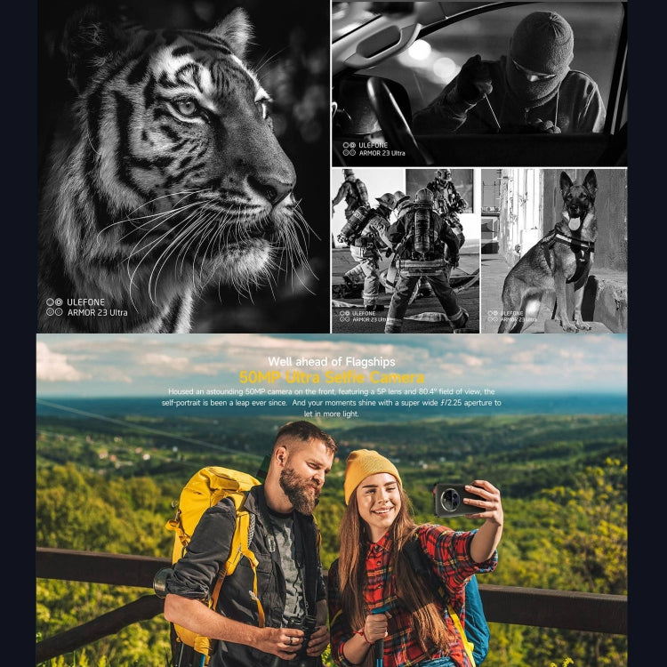 Ulefone Armor 23 โทรศัพท์กันกระแทก Ultra Rugged, 6.78 นิ้ว Android 13 MediaTek Dimensity 8020 Octa Core สูงสุด 2.6GHz, เครือข่าย: 5G, NFC, OTG, ส่งข้อความผ่านดาวเทียม, 12GB+512GB