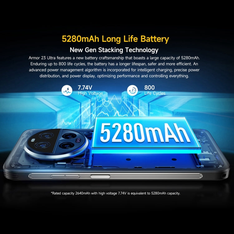Ulefone Armor 23 โทรศัพท์กันกระแทก Ultra Rugged, 6.78 นิ้ว Android 13 MediaTek Dimensity 8020 Octa Core สูงสุด 2.6GHz, เครือข่าย: 5G, NFC, OTG, ส่งข้อความผ่านดาวเทียม, 12GB+512GB