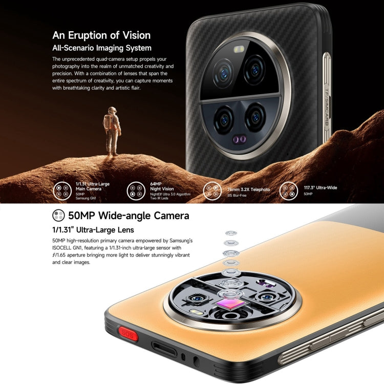Ulefone Armor 23 โทรศัพท์กันกระแทก Ultra Rugged, 6.78 นิ้ว Android 13 MediaTek Dimensity 8020 Octa Core สูงสุด 2.6GHz, เครือข่าย: 5G, NFC, OTG, ส่งข้อความผ่านดาวเทียม, 12GB+512GB
