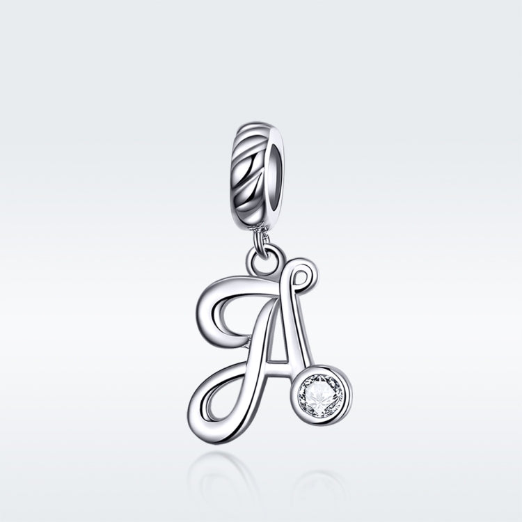 S925 Sterling Silver 26 English Letter Beads DIY Bracelet Necklace Accessories, A, B, C, D, E, F, G, H, I, J, K, L, M, N, O, P, Q, R, S, T, U, V, W, X, Y, Z