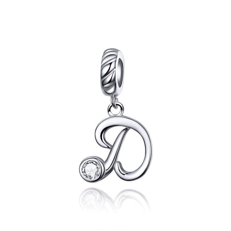S925 Sterling Silver 26 English Letter Beads DIY Bracelet Necklace Accessories, A, B, C, D, E, F, G, H, I, J, K, L, M, N, O, P, Q, R, S, T, U, V, W, X, Y, Z