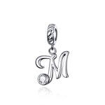 S925 Sterling Silver 26 English Letter Beads DIY Bracelet Necklace Accessories, A, B, C, D, E, F, G, H, I, J, K, L, M, N, O, P, Q, R, S, T, U, V, W, X, Y, Z
