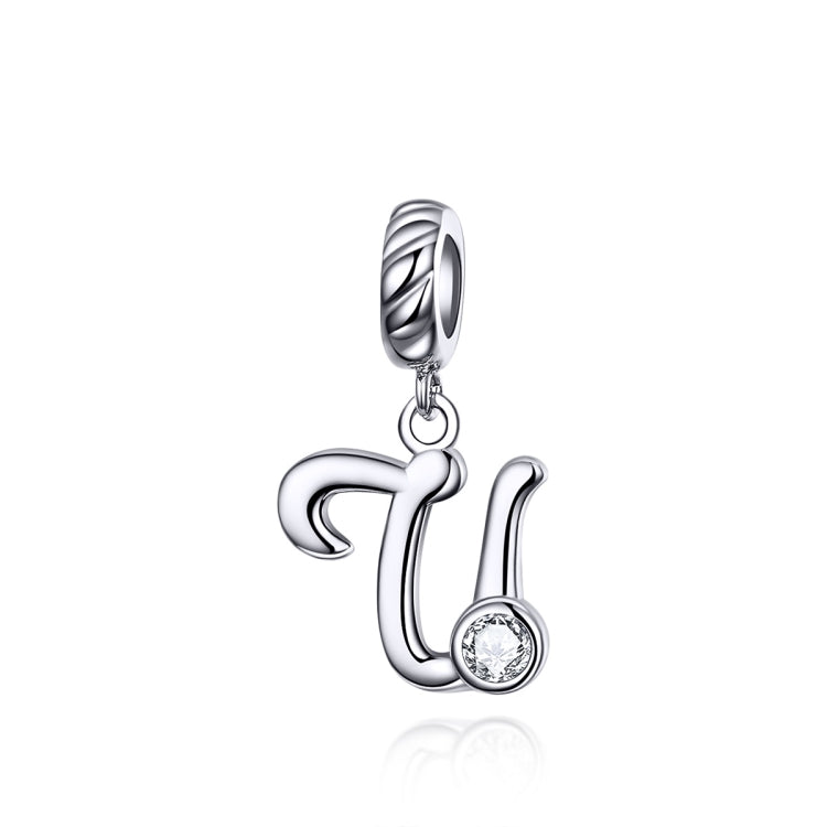 S925 Sterling Silver 26 English Letter Beads DIY Bracelet Necklace Accessories, A, B, C, D, E, F, G, H, I, J, K, L, M, N, O, P, Q, R, S, T, U, V, W, X, Y, Z