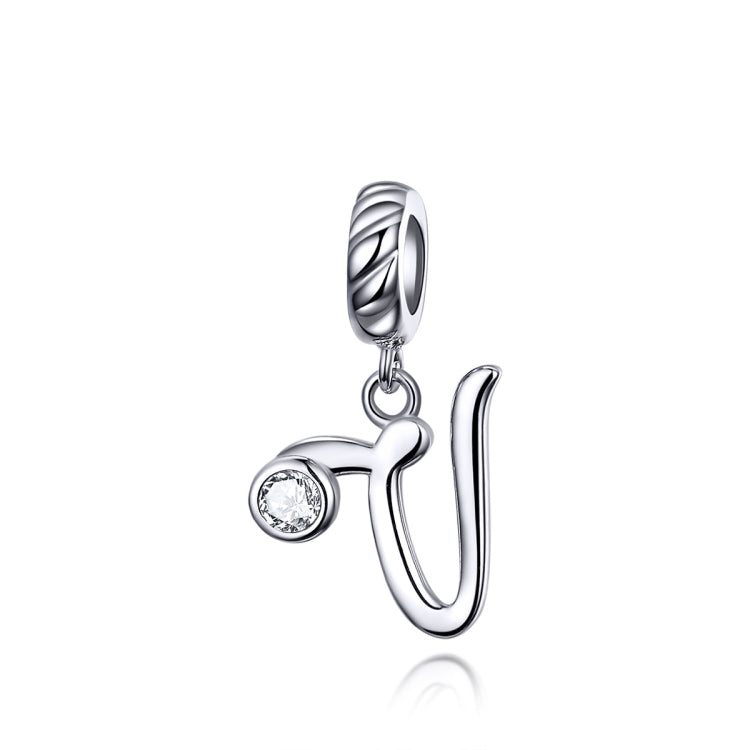 S925 Sterling Silver 26 English Letter Beads DIY Bracelet Necklace Accessories, A, B, C, D, E, F, G, H, I, J, K, L, M, N, O, P, Q, R, S, T, U, V, W, X, Y, Z