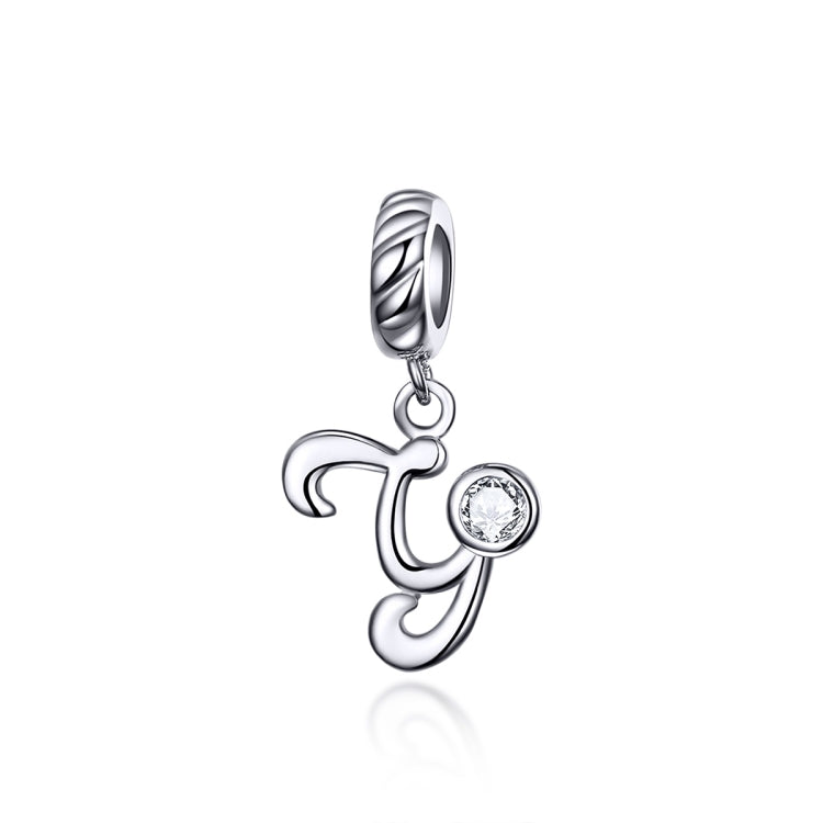 S925 Sterling Silver 26 English Letter Beads DIY Bracelet Necklace Accessories, A, B, C, D, E, F, G, H, I, J, K, L, M, N, O, P, Q, R, S, T, U, V, W, X, Y, Z