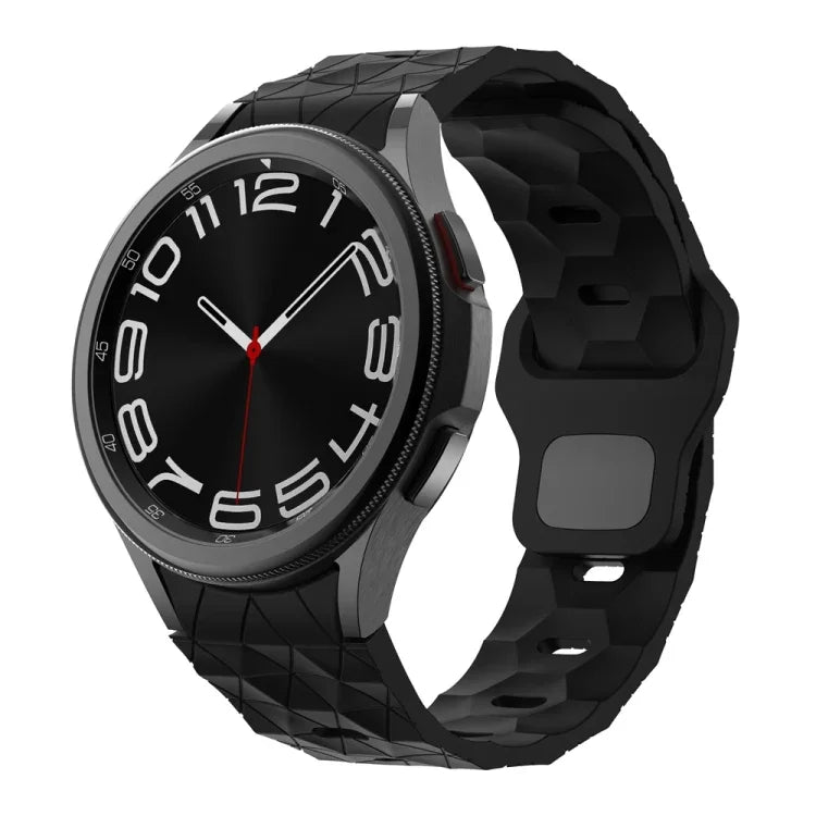 สายซิลิโคนลายฟุตบอลพร้อมหัวเข็มขัดกลับด้าน สำหรับ Samsung Galaxy Watch 6 / 6 Classic