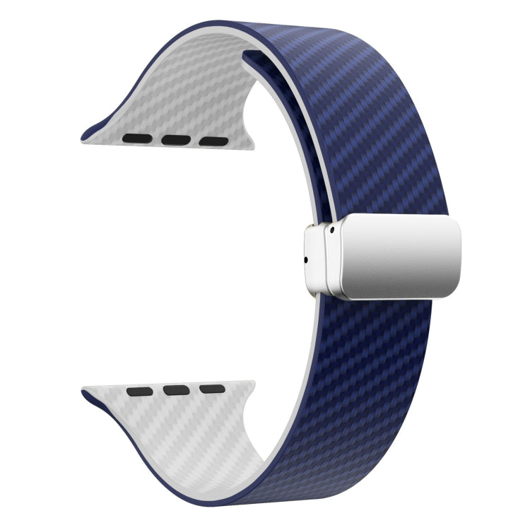 สายรัดนาฬิกาพร้อมหัวล็อกเงินแม่เหล็กลายคาร์บอนไฟเบอร์ สำหรับ Apple Watch 42mm, สำหรับ Apple Watch 38mm