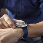 สายรัดนาฬิกาพร้อมหัวล็อกเงินแม่เหล็กลายคาร์บอนไฟเบอร์ สำหรับ Apple Watch 42mm, สำหรับ Apple Watch 38mm