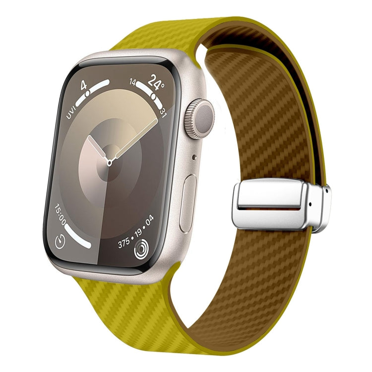 สายรัดนาฬิกาพร้อมหัวล็อกเงินแม่เหล็กลายคาร์บอนไฟเบอร์ สำหรับ Apple Watch 42mm, สำหรับ Apple Watch 38mm