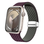สายรัดนาฬิกาพร้อมหัวล็อกเงินแม่เหล็กลายคาร์บอนไฟเบอร์ สำหรับ Apple Watch 42mm, สำหรับ Apple Watch 38mm
