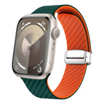 สายรัดนาฬิกาพร้อมหัวล็อกเงินแม่เหล็กลายคาร์บอนไฟเบอร์ สำหรับ Apple Watch 42mm, สำหรับ Apple Watch 38mm